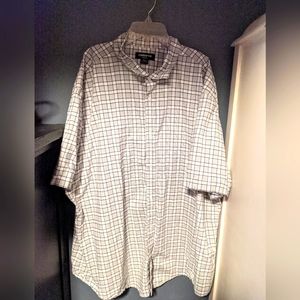 Liz Claiborne, Men's Plaid Short Sleeve Button Down Shirt, Size 3XL